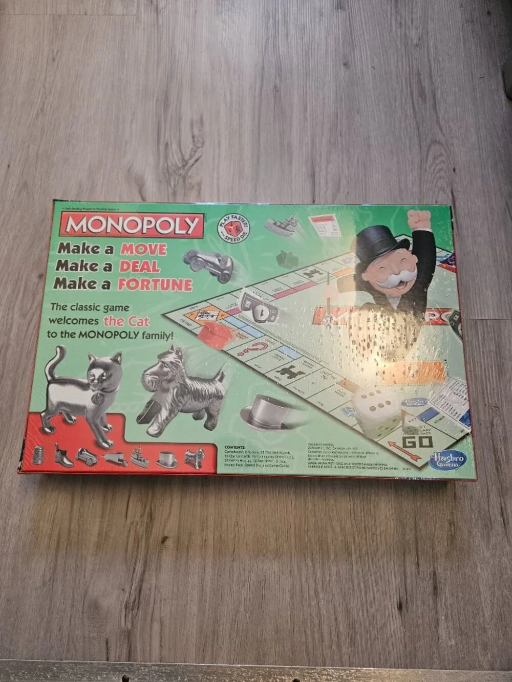 Hasbro Monopoly Classic Board Game With Cat Token New Sealed 2013
